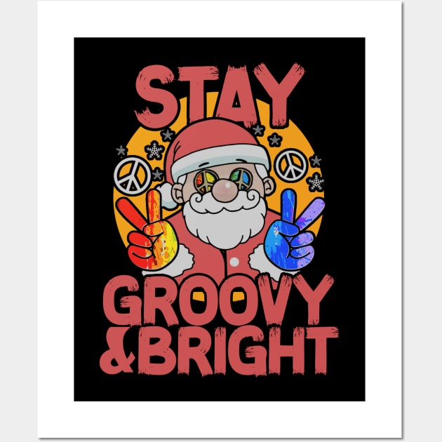 Stay Groovy and Bright - Groovy Christmas Wall Art by Quincey Abstract Designs